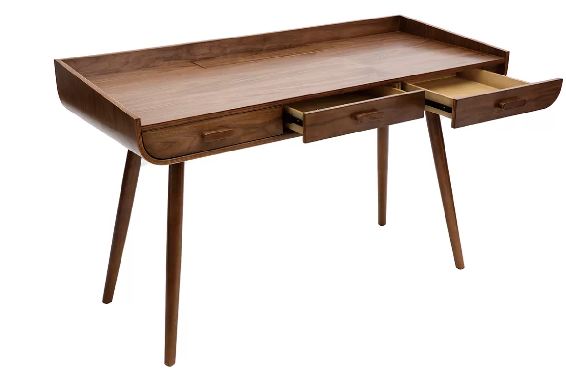 Miliboo Schreibtisch Vintage Holz Nussbaum HALLEN