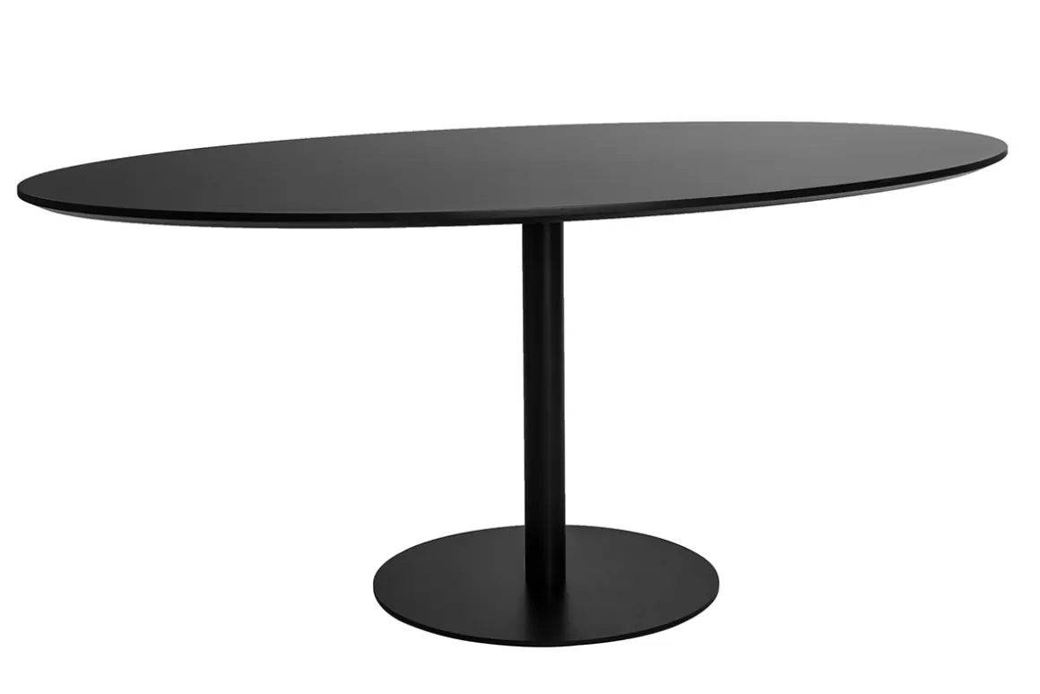 Miliboo Schwarzer ovaler Design-Esstisch B170 cm HALIA