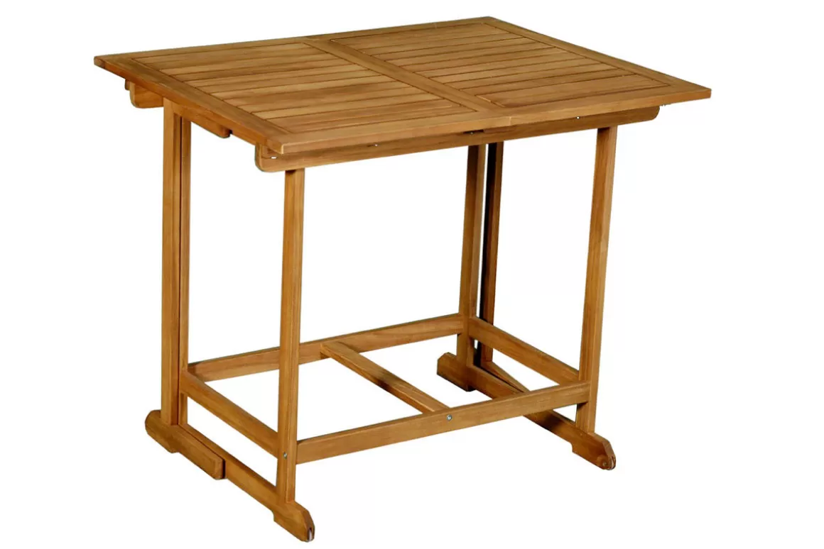 Miliboo Set mit einem ausziehbaren Tisch mit Stauraum und 4 Klappstühlen aus Massivholz CARMEN
