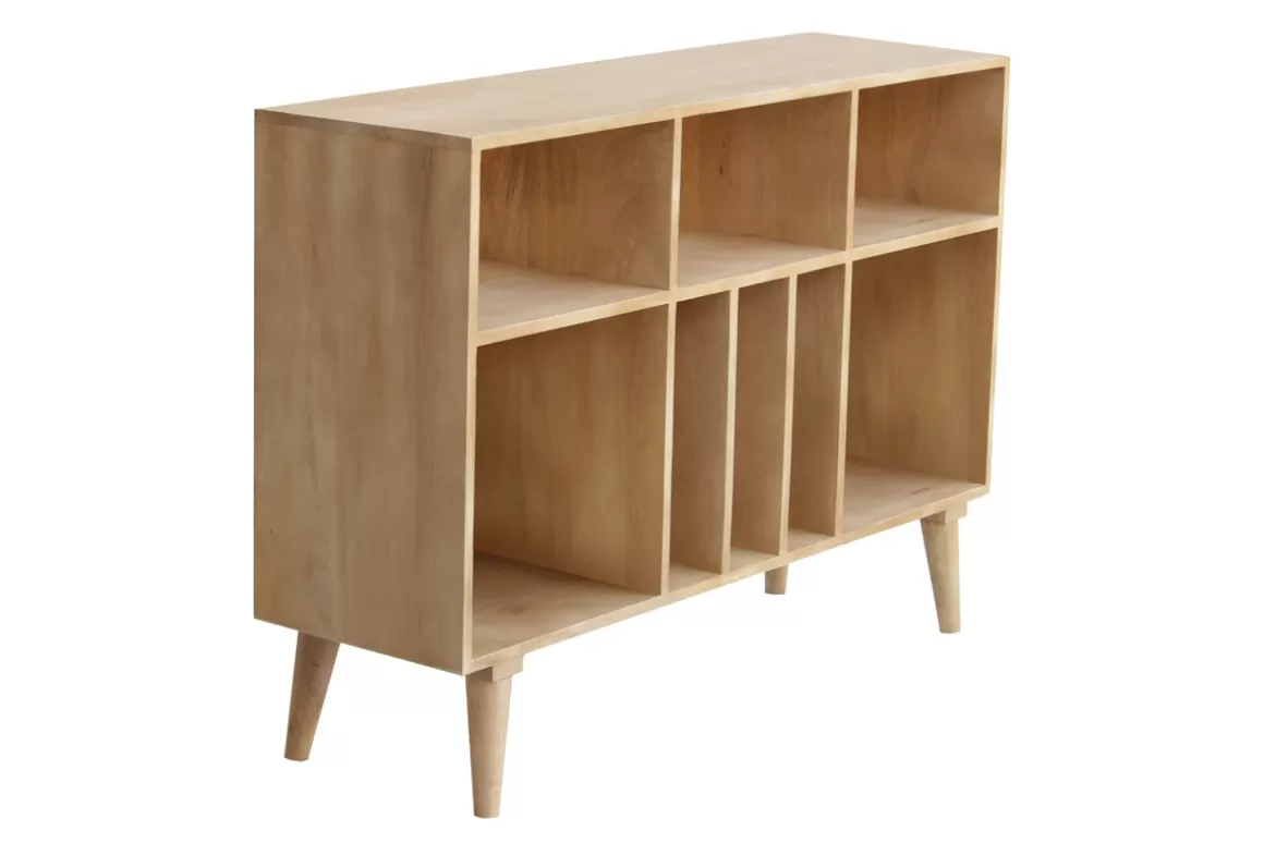 Miliboo Sideboard Ablageschrank für Flaschen oder Platten aus Mangoholz ISIDRO
