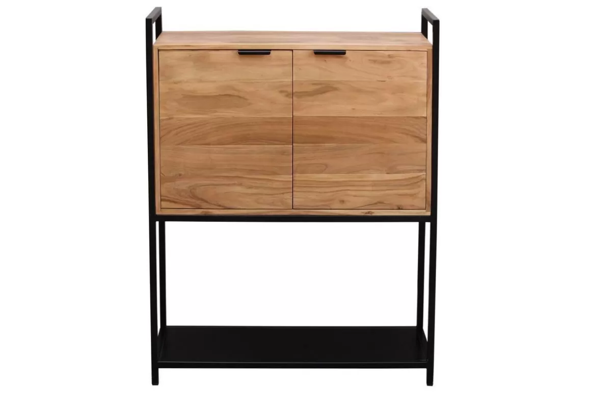 Miliboo Sideboard aus Akazie und schwarzem Metall H110 cm ARTHUS