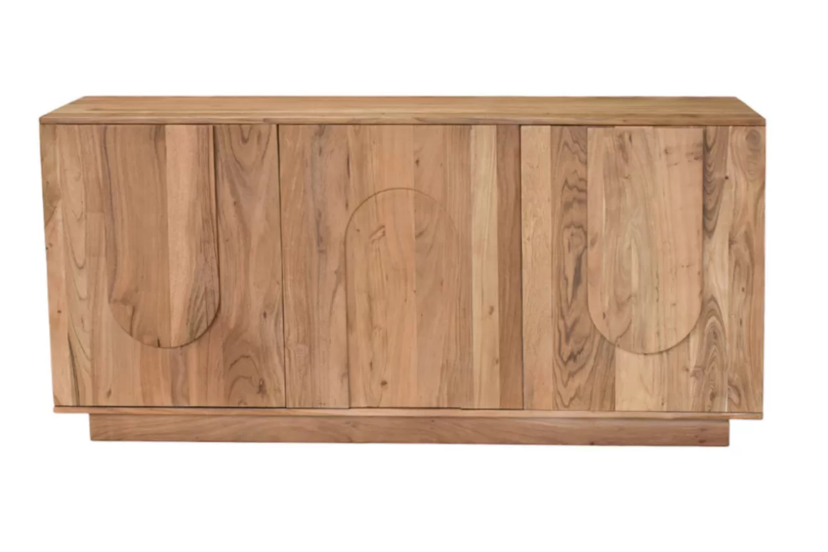 Miliboo Sideboard aus Massivholz mit Relief 3 Türen B160 cm ARK