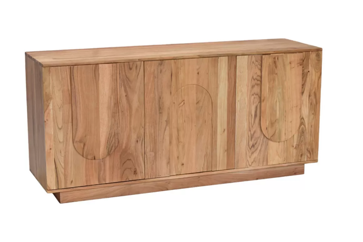 Miliboo Sideboard aus Massivholz mit Relief 3 Türen B160 cm ARK