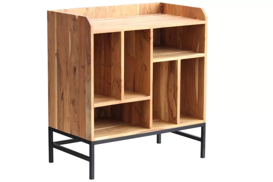 Miliboo Sideboard für Schallplatten aus Akazienholz und Metall BLUES