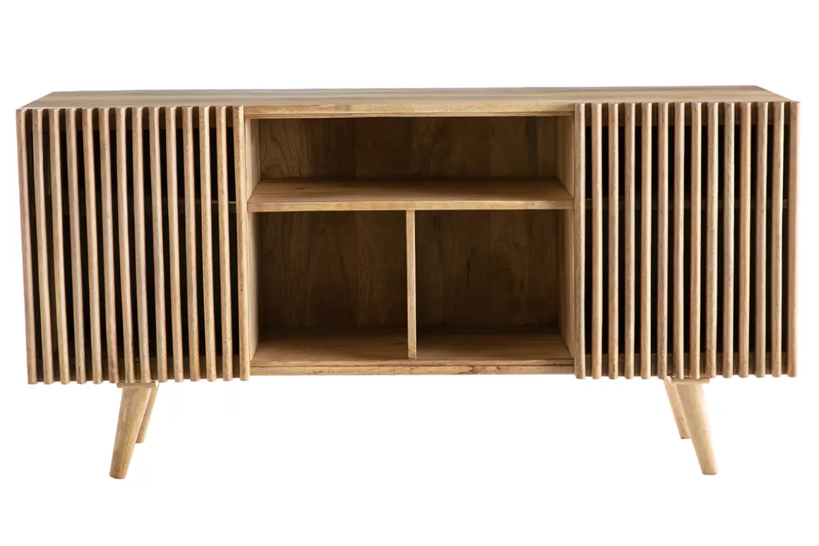 Miliboo Sideboard mit Schiebetüren ALBA aus massivem Mangoholz