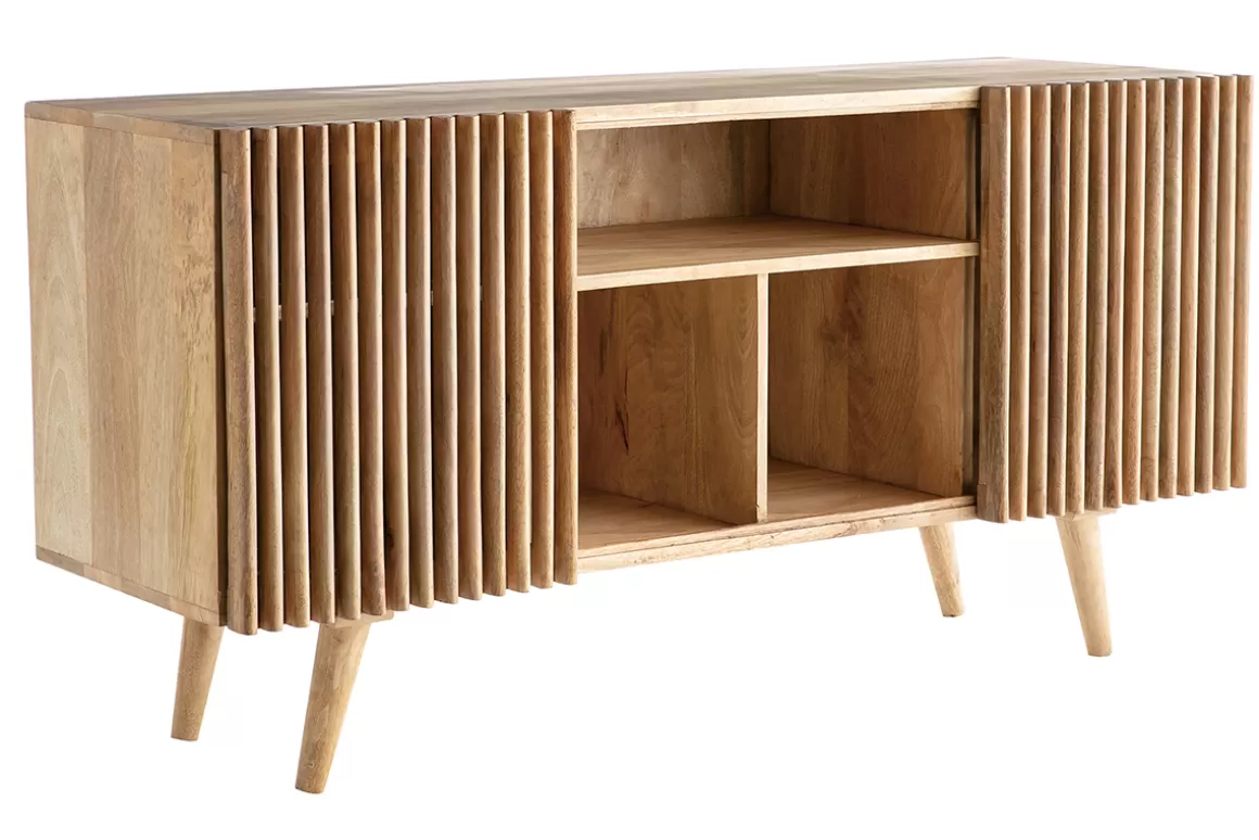 Miliboo Sideboard mit Schiebetüren ALBA aus massivem Mangoholz