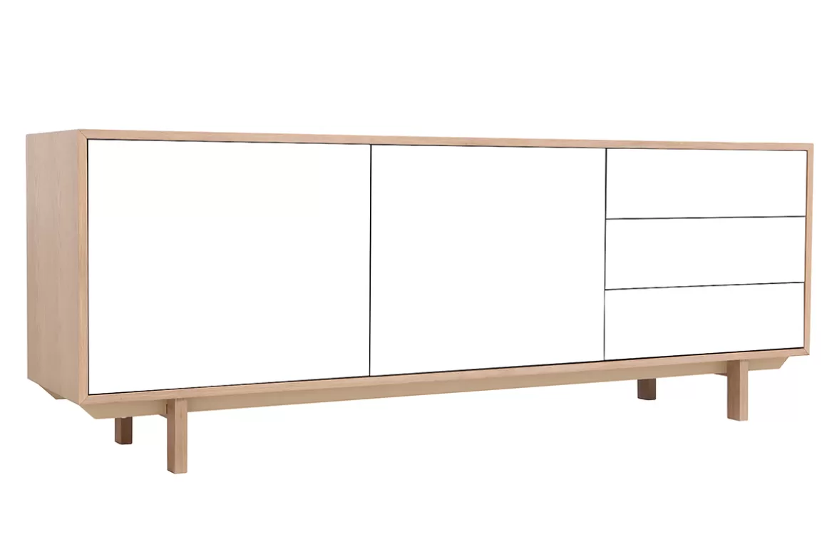 Miliboo Sideboard skandinavisch Holz Weiß 195 cm SID