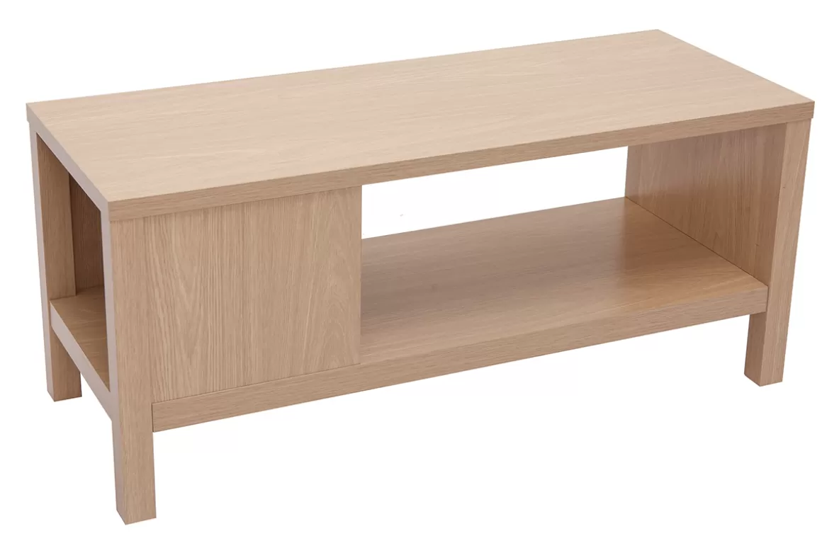 Miliboo Sitzbank in Eiche mit Kissen und offener Nische B100 cm GUMBY