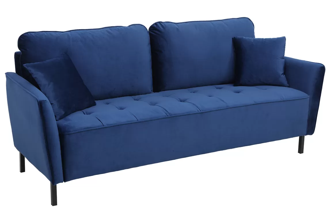 Miliboo 3-Sitzer-Sofa aus blauem Samt BEKA
