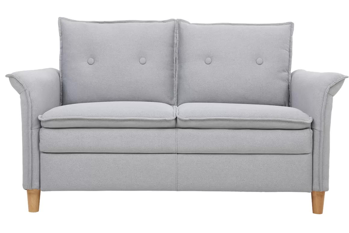 Miliboo 2-Sitzer-Sofa aus hellgrauem Stoff CLIFF