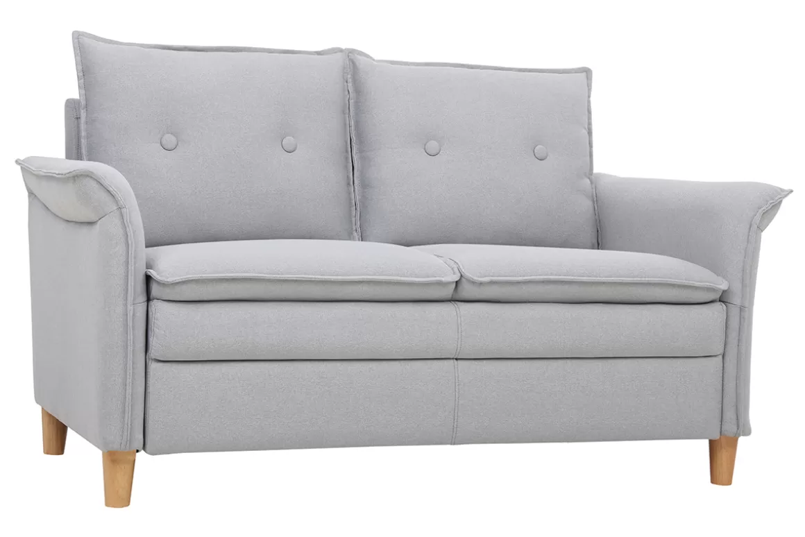 Miliboo 2-Sitzer-Sofa aus hellgrauem Stoff CLIFF