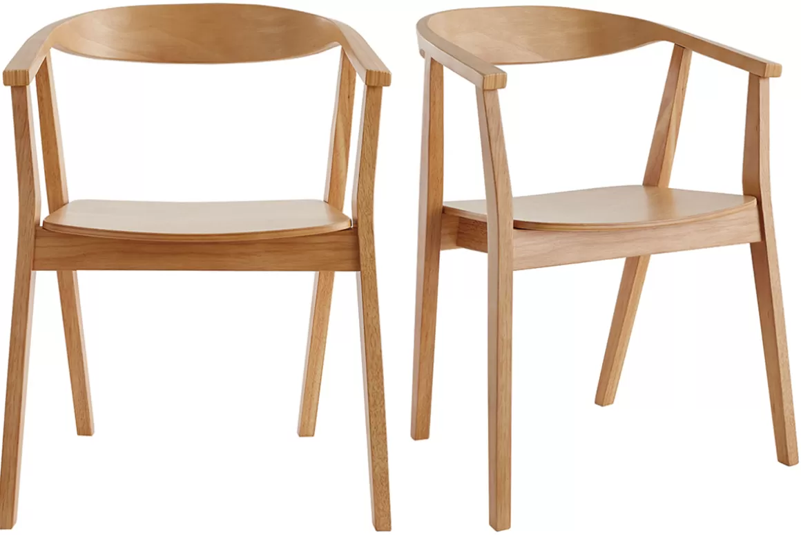 Miliboo Skandinavische Stühle aus Holz (2er-Set) BAHIA