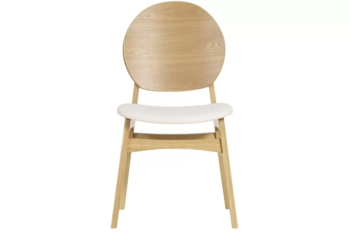 Miliboo Skandinavische Stühle aus Stoff mit Bouclé-Wolleffekt und hellem Holz (2er-Set) ELTON