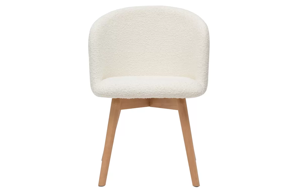Miliboo Skandinavische Stühle aus Stoff mit Wolleffekt und massivem Buchenholz (2er-Set) VANITY