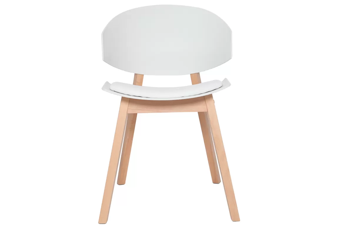 Miliboo Skandinavische Stühle aus weißem und hellem Holz (2er-Set) BOLEM