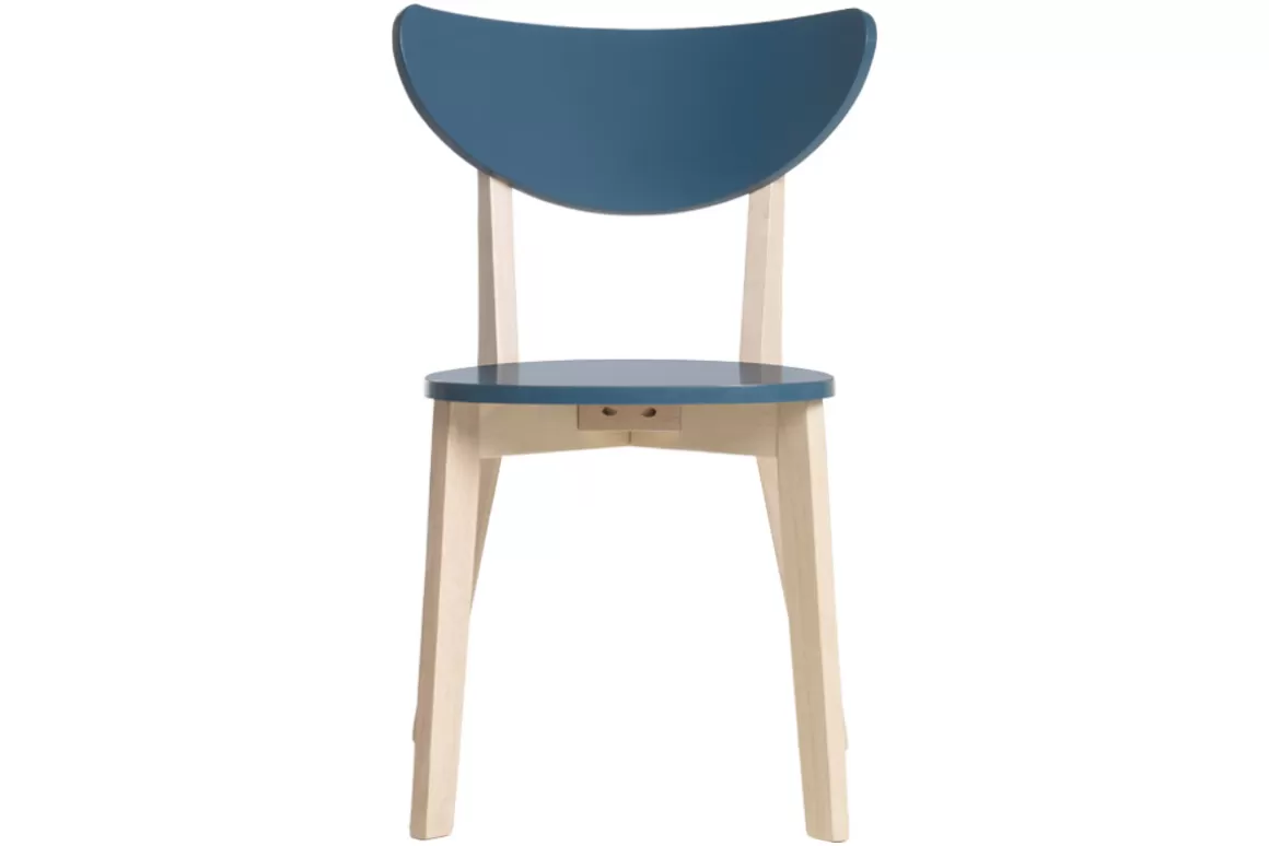 Miliboo Skandinavische Stühle in Petrolblau und hellem Holz (2er-Set) LEENA