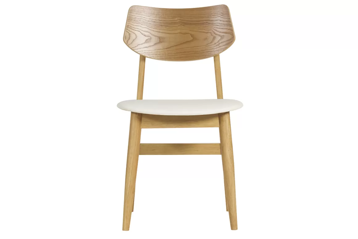 Miliboo Skandinavische Stühle in Weiß mit hellem Holz (2er Set) ELION