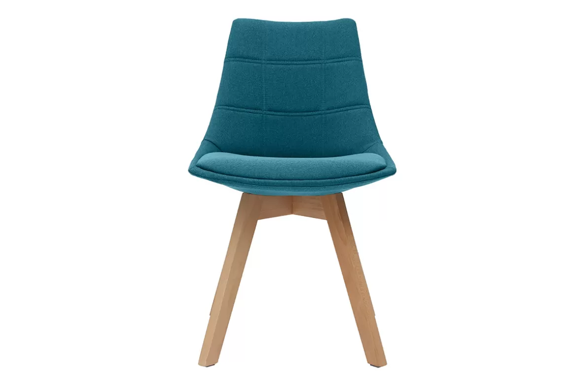 Miliboo Skandinavische Stühle mit Stoff in Blaugrün (2er-Set) MATILDE