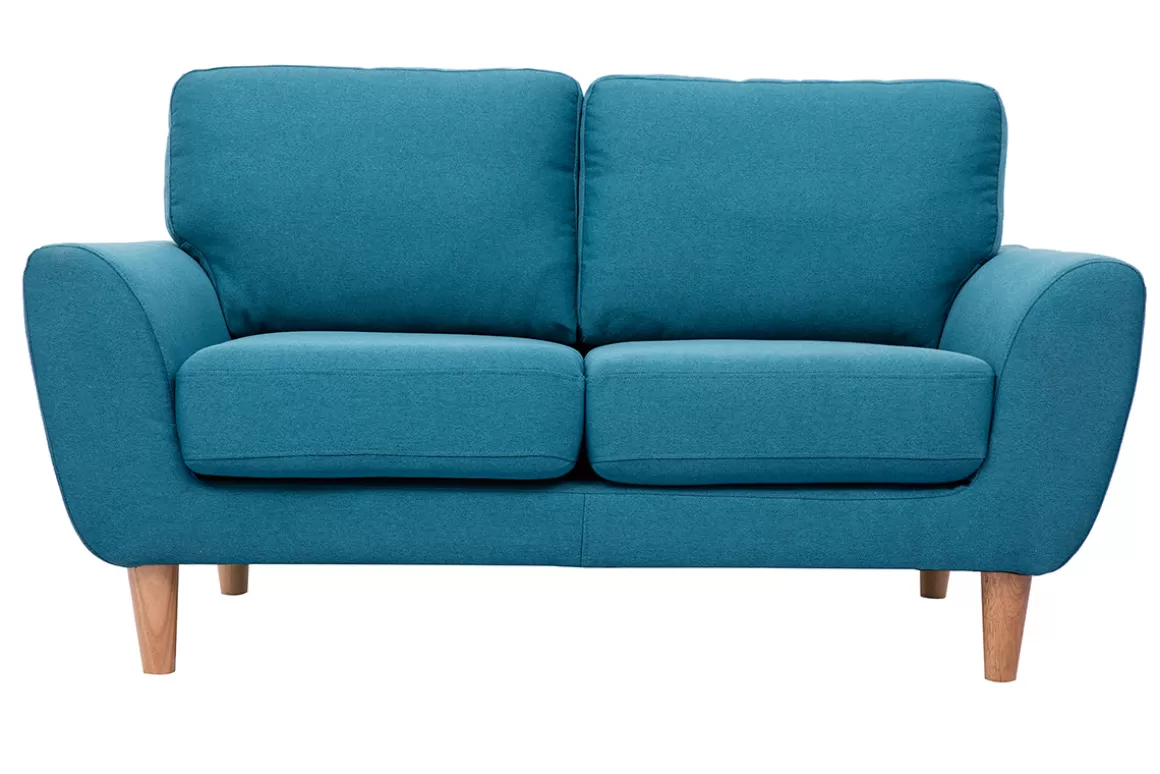 Miliboo Skandinavisches 2-Sitzer-Sofa in enteblauem Stoff ALICE