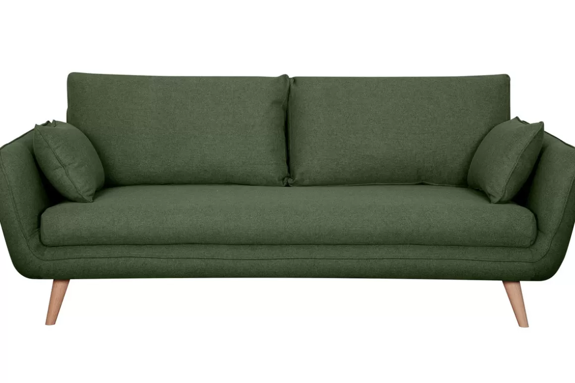 Miliboo Skandinavisches 3-Sitzer-Sofa Khaki CREEP