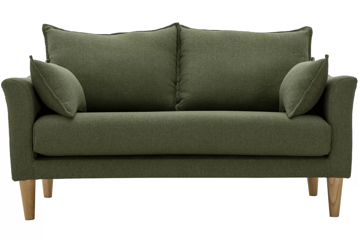 Miliboo Skandinavisches 2-Sitzer-Sofa Khaki KATE