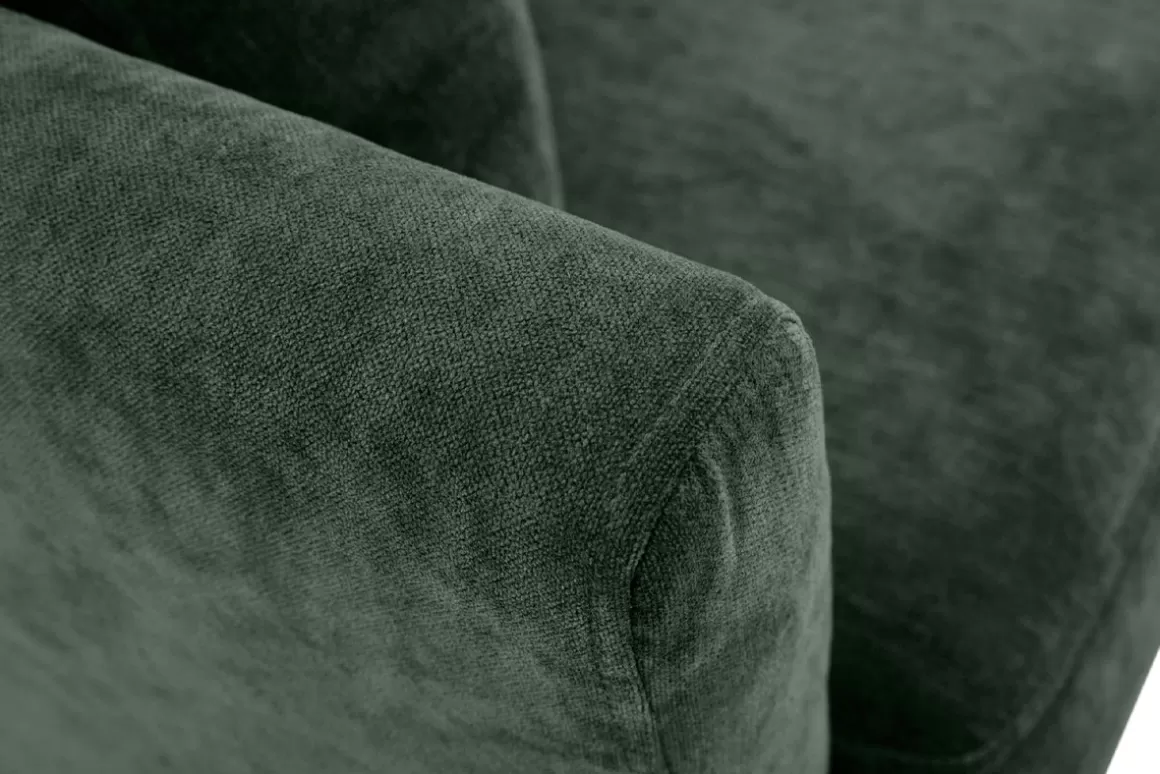 Miliboo Skandinavisches Sofa 3-Sitzer Bezug abnehmbar SamtEffekt Khaki OSLO
