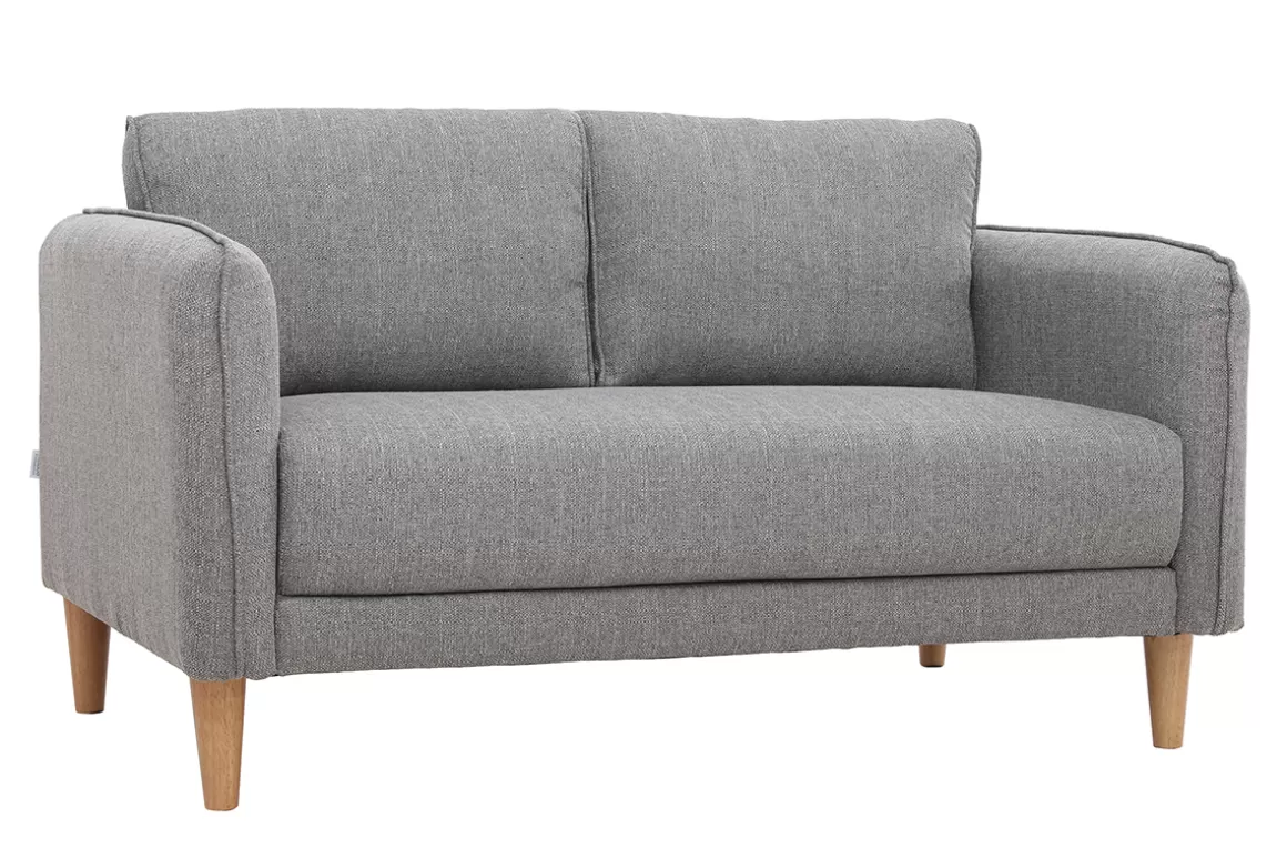 Miliboo Skandinavisches Sofa 2-Sitzer Hellgrau KURT