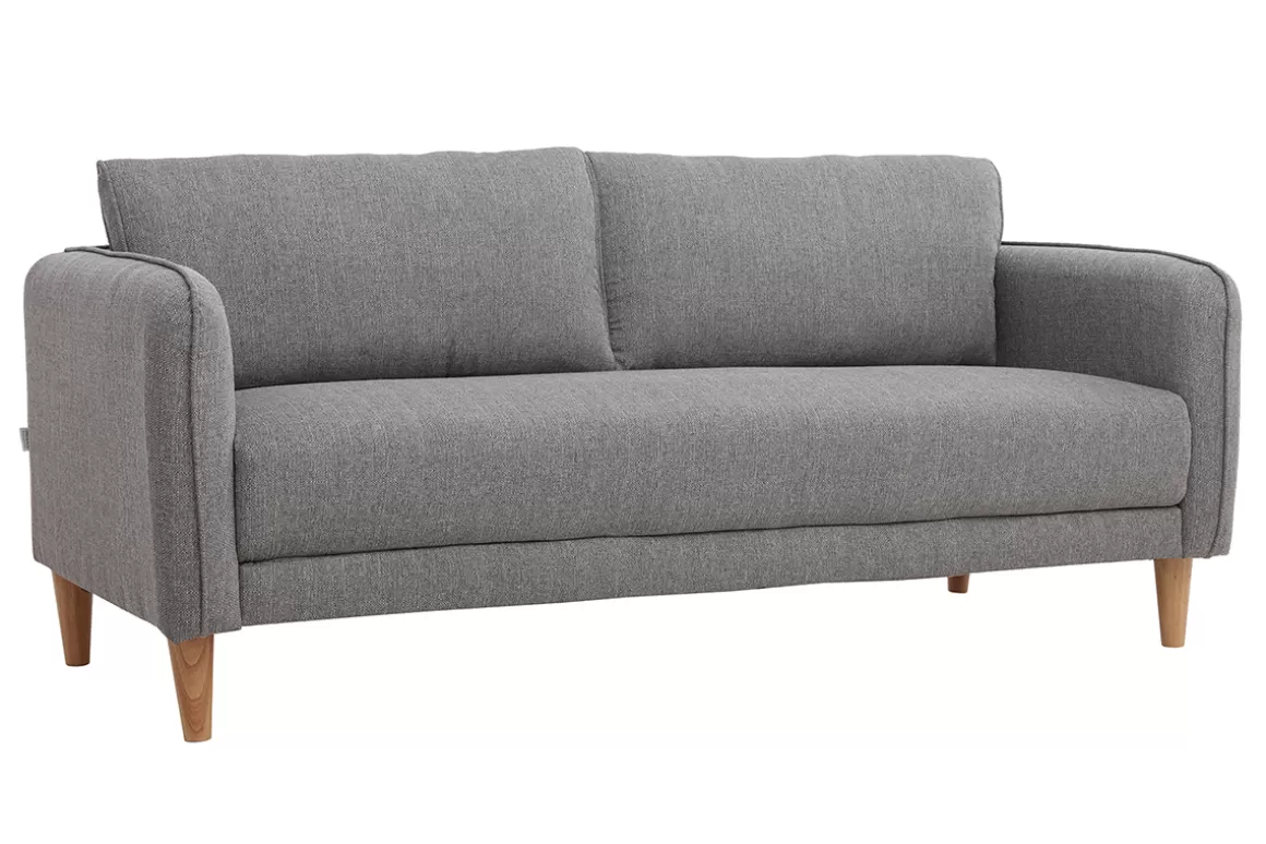 Miliboo Skandinavisches Sofa 3-Sitzer Hellgrau KURT