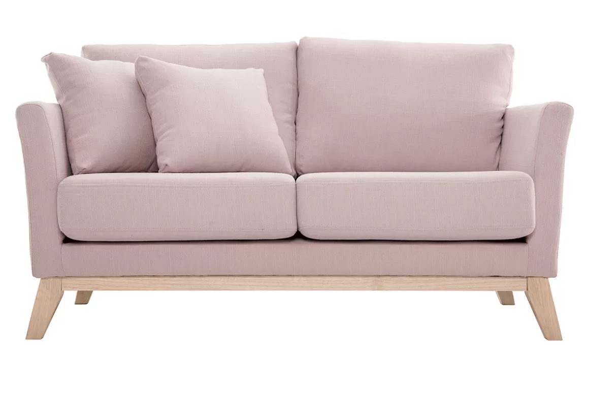 Miliboo Skandinavisches Sofa 2-Sitzer pastellrosa mit abnehmbarem Bezug OSLO