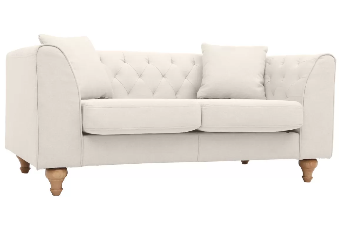 Miliboo Sofa klassisch Stoff 2-Sitzer Naturfarben MONTAIGNE