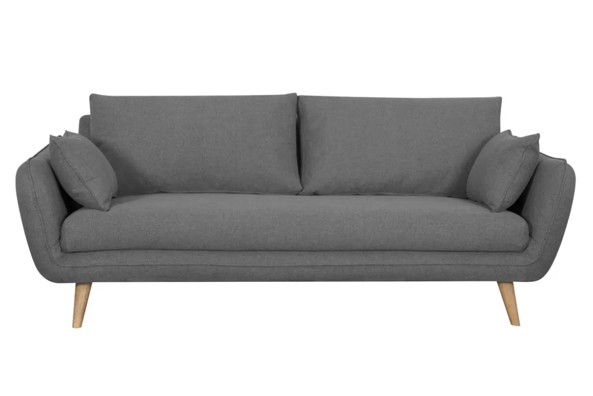Miliboo Sofa skandinavisch 3 Plätze anthrazit grauCREEP