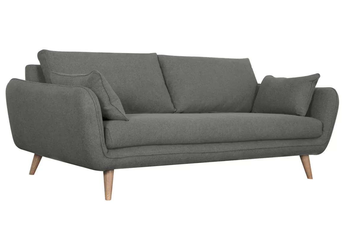 Miliboo Sofa skandinavisch 3 Plätze anthrazit grauCREEP