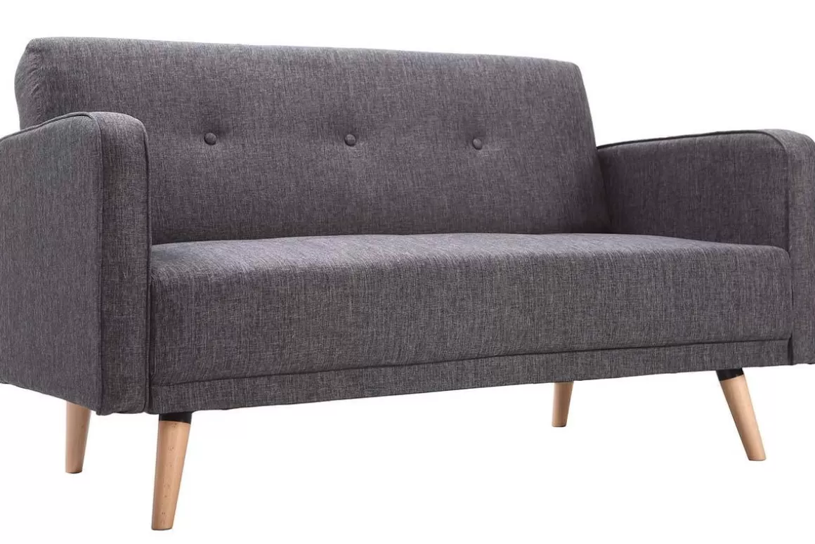 Miliboo Sofa skandinavisch 2 Plätze Dunkelgrau ULLA