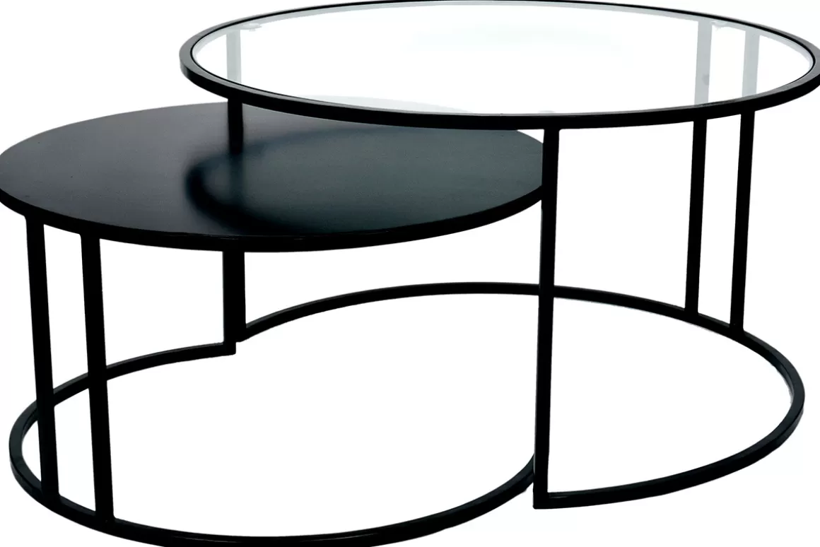 Miliboo Verschachtelungstische aus Glas und Metall TAHL