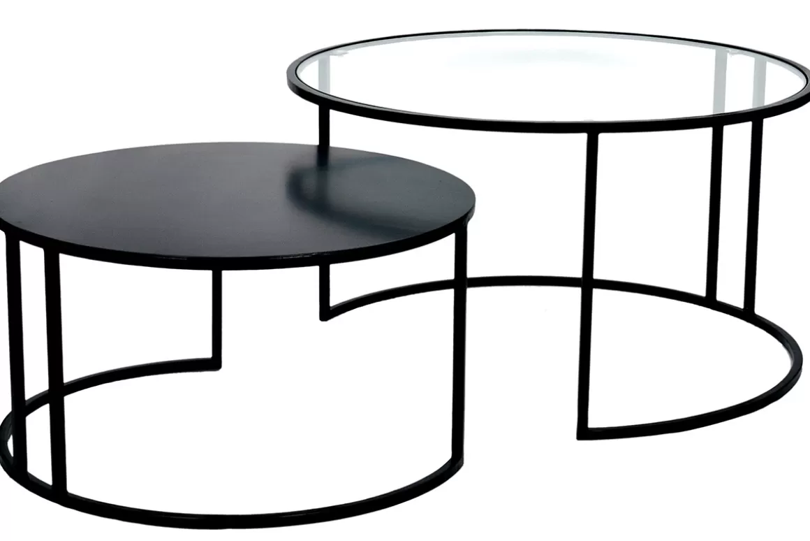 Miliboo Verschachtelungstische aus Glas und Metall TAHL