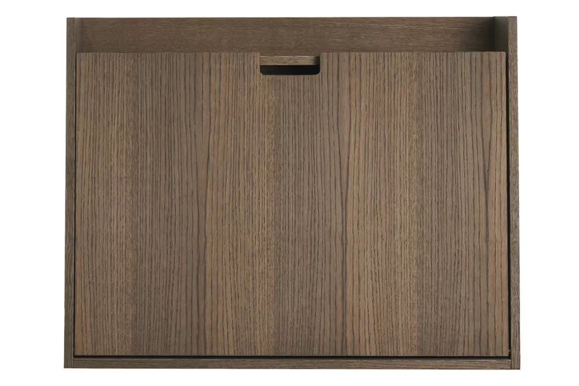 Miliboo Wandschreibtisch mit Ablagen aus dunklem Holz B78 cm GABIN