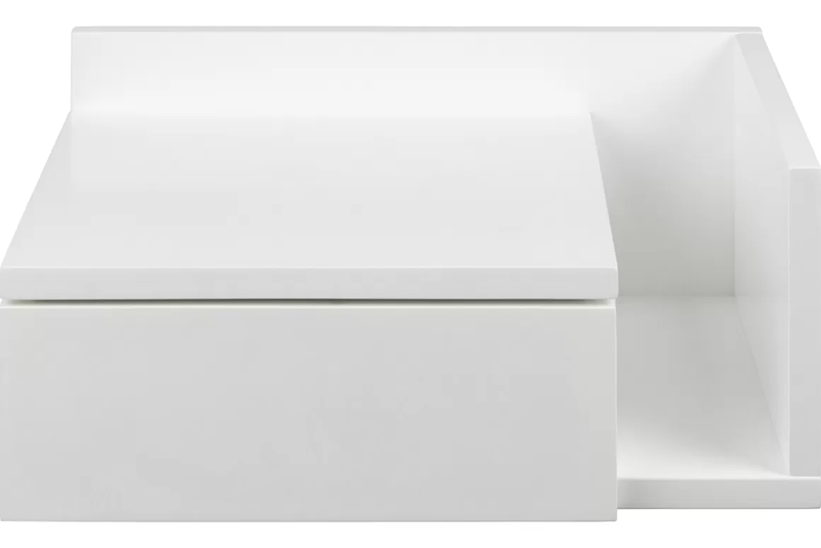 Miliboo Weißer Wand-Nachttisch mit Schublade B40 cm NASTY